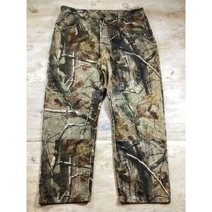 Wrangler Camo Cargo Double Knee Pants Men's 40x30 Realtree Jeans Outdoor Hunting